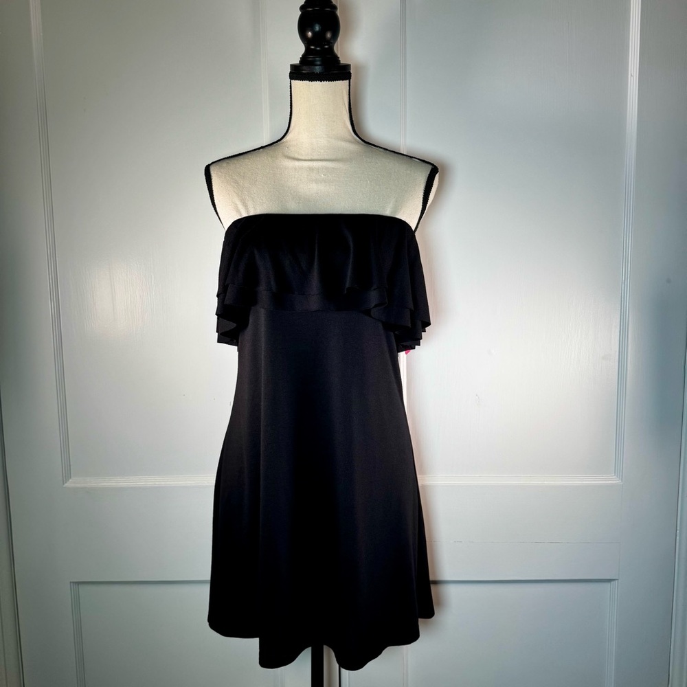 Hula Honey flutter strapless coverup